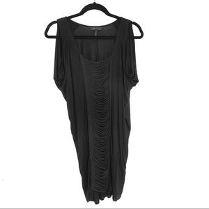 Vintage BCBGMaxAzria Black Maddie Drape Front Dress